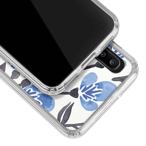 Cat Coq Blue Cherry Blossoms Galaxy A20 Clear Case